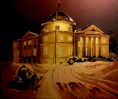 obraz olejny - Lubostroń - oni tutaj są